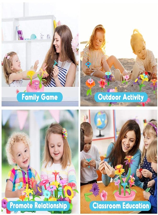 BEMITON Flower Building Toy Set for Girls, Best Birthday Gifts for 3 4 5 6 7 Year Old Kids, Arts and Crafts Kit for Toddlers, STEM Activities and Gardening Pretend Playset, 148 pcs - Image 5